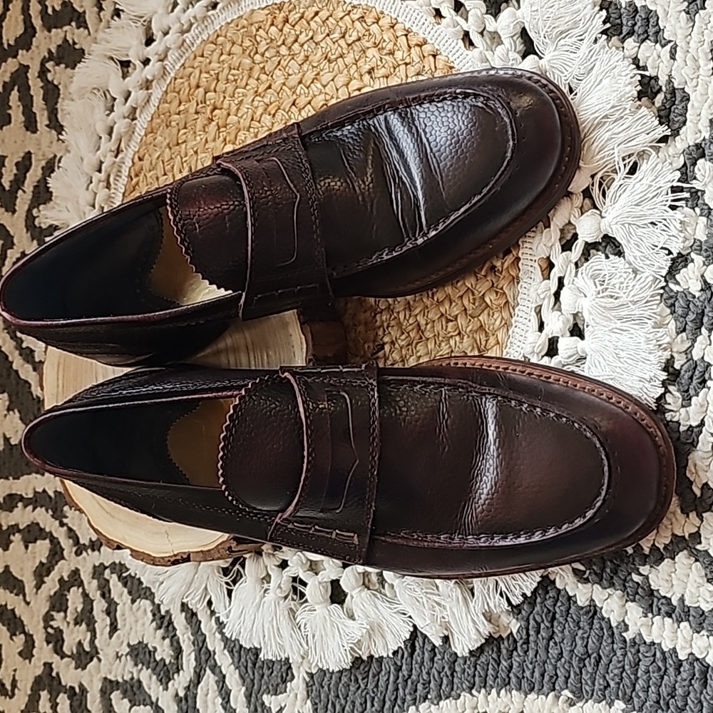 Robert Graham Worth Penny Loafer Shoe Mens 10M Full Pebbled Leather Dress Shoe